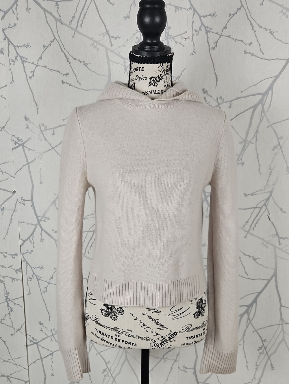 Club Monaco 100% Cashmere Knit Hooded Cropped Sweater